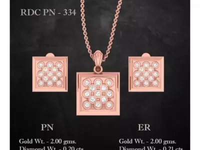 Pendant Earrings combo - 334 3D print model