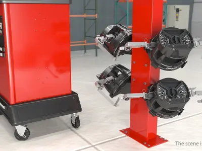 Hunter HE421 HawkEye Elite Wheel Aligner Car Equipment 3D model