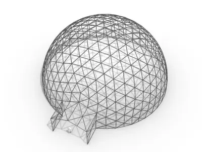 Geodesic Dome with Door Opening V4 3D model