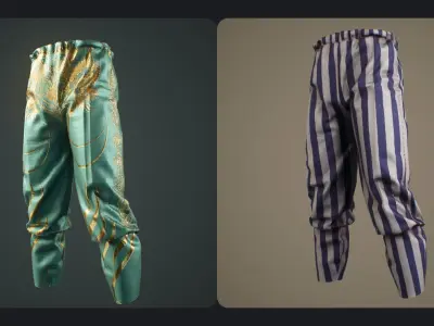 Medieval Fantasy Pants DAZ Genesis 9 8 ZPRJ MARVELOUS DESIGNER 3D model