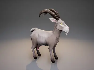 Stylized Goat Low-poly 3D model