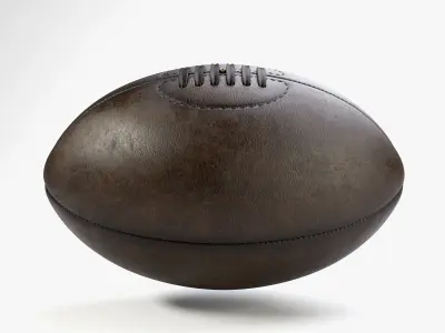 Retro Leather Rugby Ball 3D model