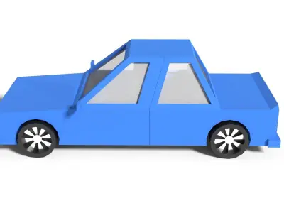 Low Poly Sedan Car Low-poly 3D model