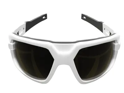 White Frame Sports Sunglasses 3D model