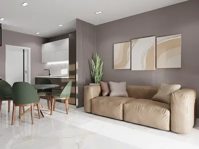 Modern Living Room Greece 3D model