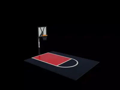 outdoor basketball court 3D model