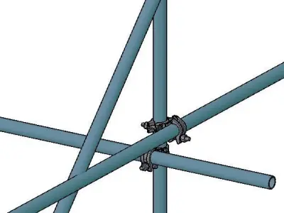  scaffolding with clamps 3D model