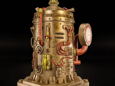 Time Displacement Capsule Clock and Pen Pot Figurine home decor 3D model
