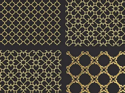 Collection of golden lattice 3D model