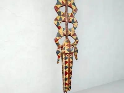 Burkina Faso Nwenke Helmet Mask 3D model