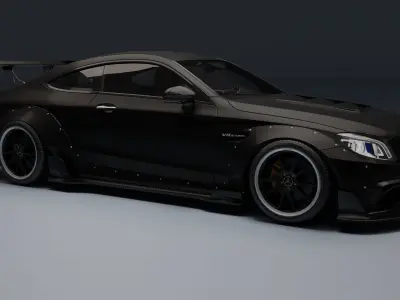 Mercedes-Benz C63 AMG Black Series Low-poly 3D model