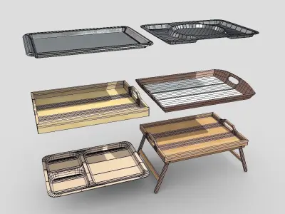 Tray Pack Low-poly 3D model