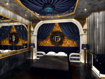 Luxurious and Elegant Hotel Room Design Low-poly 3D model