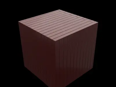 Materals wooden cube 3D model
