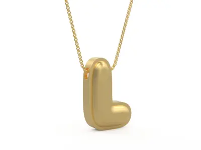 Model 1195 L Initial Letters Charm Balloon 20mm 3D print model
