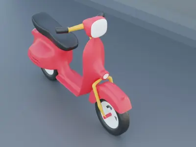 Toy Scoter Low-poly 3D model