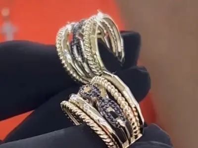 Ring with diamonds N124 3D print model