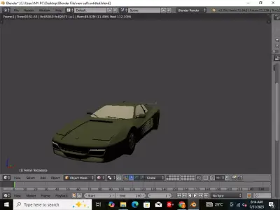 Ferrari Testarossa Low-poly 3D model