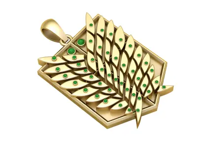 EMERALD WINGS DESIG PENDAANT 3D PRITANT MODEL  3D print model