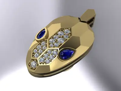 Set Bulgari Jewlery  Ring Pendant Earring  3D print model