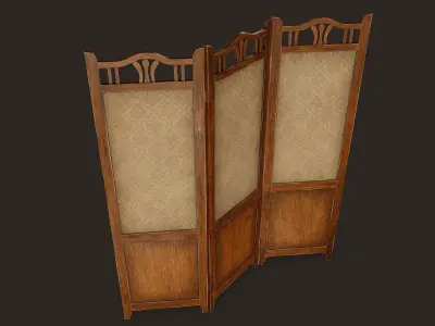 Antique Room Divider - PBR Game Ready Low-poly 3D model