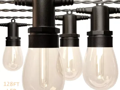 Outdoor String Lights for Patio Garden Wedding Party Lights 3D model