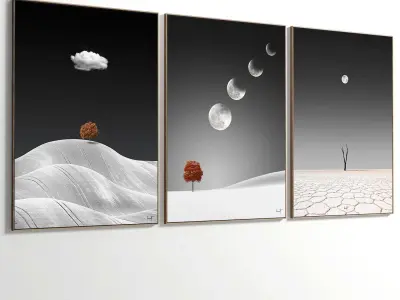 Abstract Painting Set of 3 pieces - No 13 Low-poly 3D model