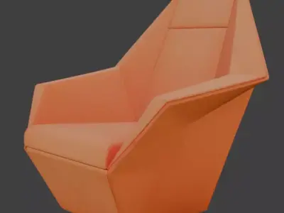 Futuristic Geometric Lounge Chair 3D model