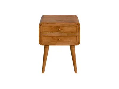 Mango Wood Bedside With 2 Drawers Low-poly 3D model