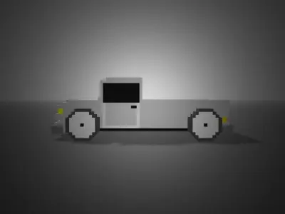 Pickup Voxel Low-poly 3D model
