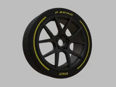 Miniature Enkei M52 Rim and Tire - 3D Print - No Textures 3D print model
