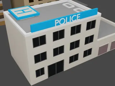 Low  poly city pack Low-poly 3D model