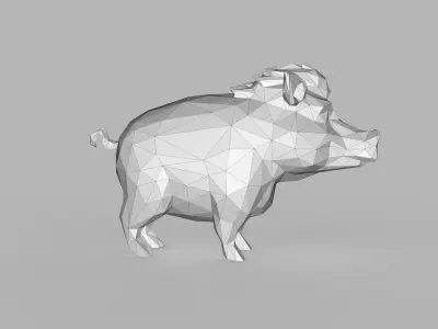 Wild Boar Low Poly Low-poly 3D model
