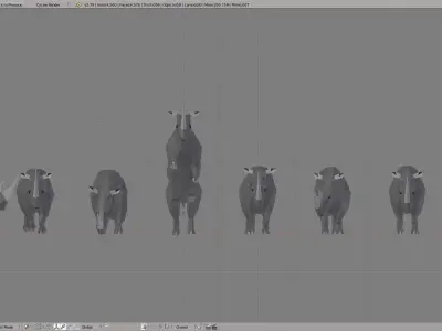 Rhino rhinoceros in low polygonal style Low-poly 3D model