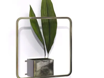 Metal Frame Plant Pot 3D model