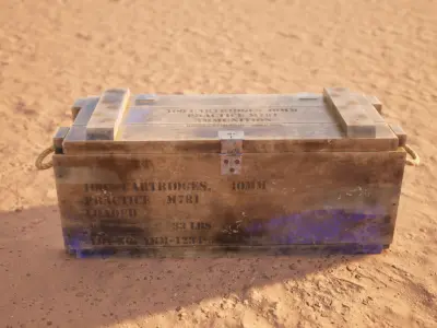 Military Wooden Ammo Crate - 40mm M781 Low-poly 3D model