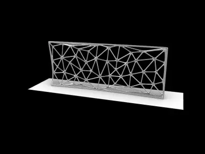 Triangulated Wall random points v8 3D model
