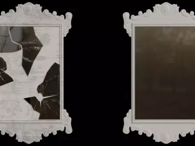 Fancy Mirror Broken and Normal versions 3D model