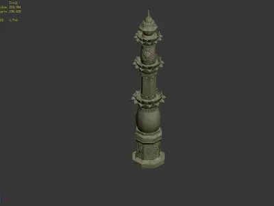 Stone Decorative Stone Sculpture - Stone Tower 32 3D model