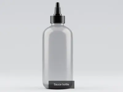 Transparent Jar with sauce bottle 3D Model Pack