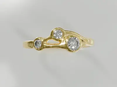 Celestial Drops Ring - 3D print ready 3D print model 3D print model