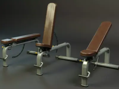 Incline Bench PBR Low-poly 3D model