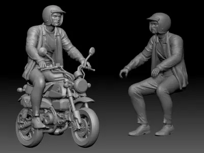 honda monkey and rider 3D print model