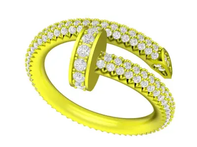 A7837 Diamond Nail Ring 3D print model