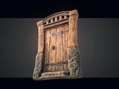 Medieval Gateway Collection 02 Low-poly 3D model