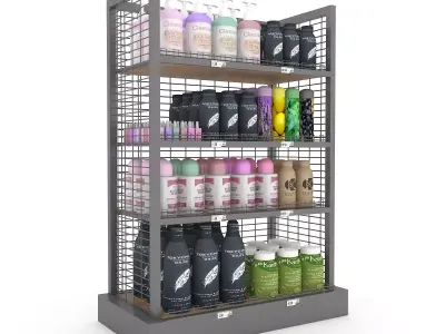 cosmetic product market stand 02 Low-poly 3D model