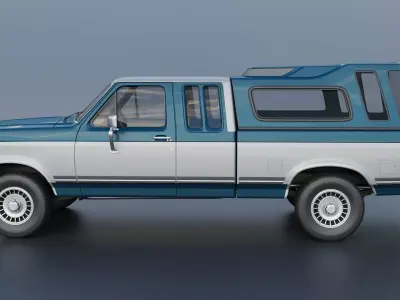 Pickup Truck F-150 SuperCab 1987 3D print model