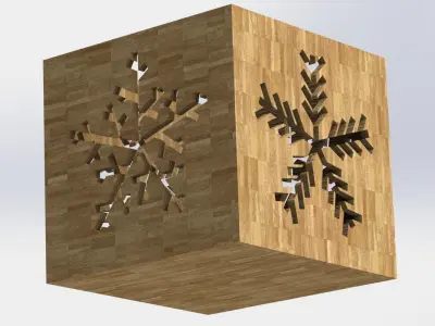 Cubic Christmas box for 3D printing or laser cutting 3D print model