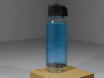 TRANSPARENT WATER BOTTLE 3D MODEL Free 3D model