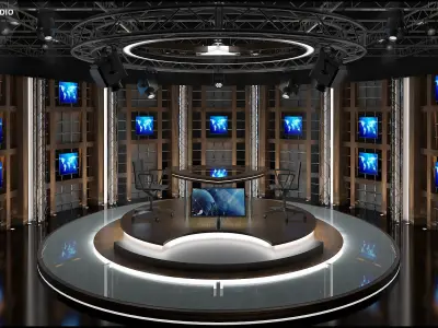 Virtual TV Studio Sets - Collection Vol 9 - 2 PCS DESIGN 3D model